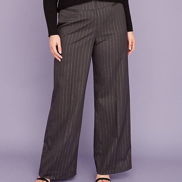Lane Bryant Pants - Lane Bryant Allie Wide Leg Pinstriped Pants 26